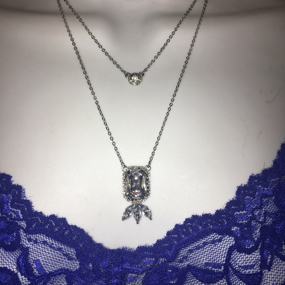 🆕Double crystal pendant necklace NWT - Picture 4 of 7